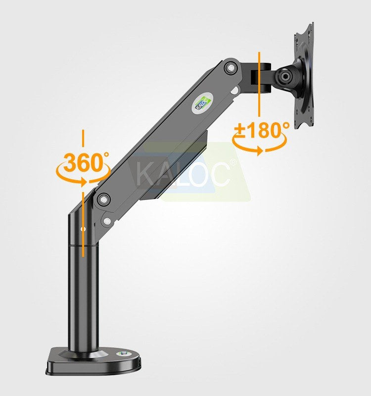Kaloc, Ds300B Adjustable Single Monitor Arm With Internal Gas Spring Technology For Easy Adjustment, For Screens 17 To 32 Inches