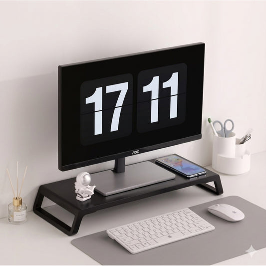 Laptop and Computer Monitor Riser Stand: (55 x 20 x 7.5 cm) MRD005 Black