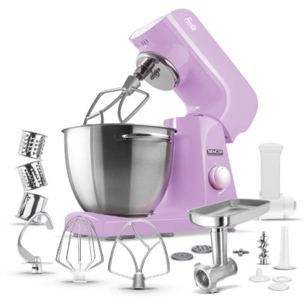 Sencor, Robust 4.5L Stand Mixer + (6 Accessories) Violet, STM45VT