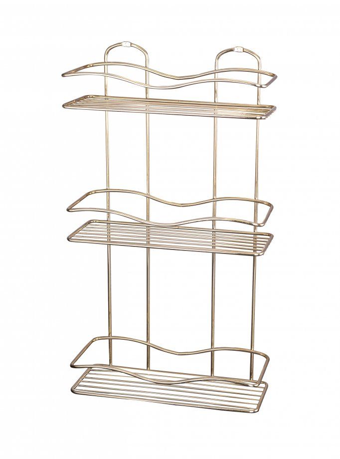 Tekno Tel, Bathroom 3 Horizontal Shelves Gold