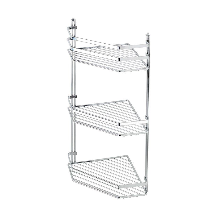 Tekno Tel, Bath Shelf Sheet Bar Three Tiers 5Mm / Chrome 20X20X50Cm / 5Mm Thickness
