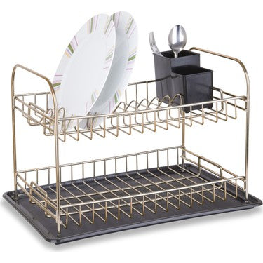 Tekno Tel, Dish Drainer Two Tiers, Foldable With Cutlery And Tray