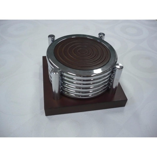 Reinhaus, 6 Chrome Plated Toasters With Wooden Base