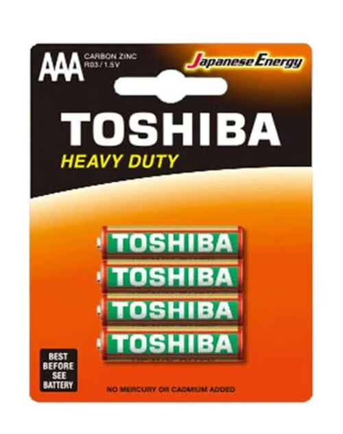 Toshiba, 1.5V Heavy Duty AAA Carbon Zink Batteries 4 Pcs R03