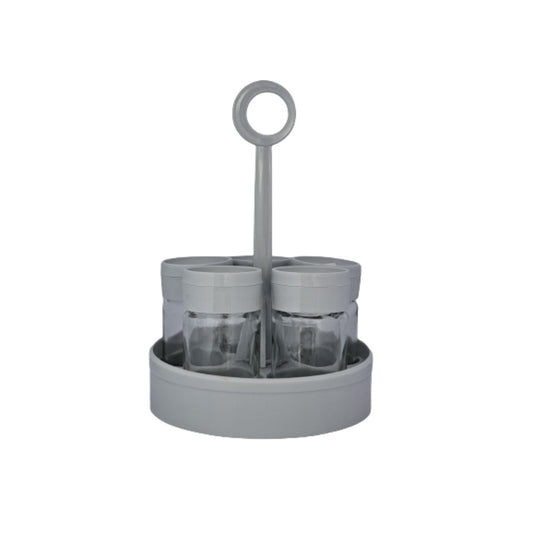 Kc, Table Stand Salt - Pepper Set Glass (4Pcs) 105Cc Grey, Tur-161006G