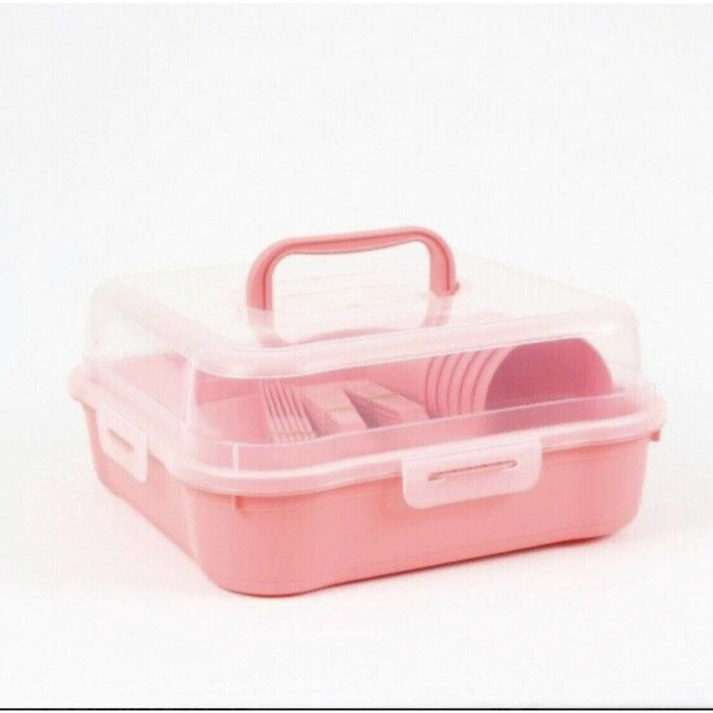 Bee Home, Picnic Set (32Pcs) 6Cups, 6Spoons, 6 Forks, 6 Knives, 6 Plates + Box&Cover, Tur-Ak579