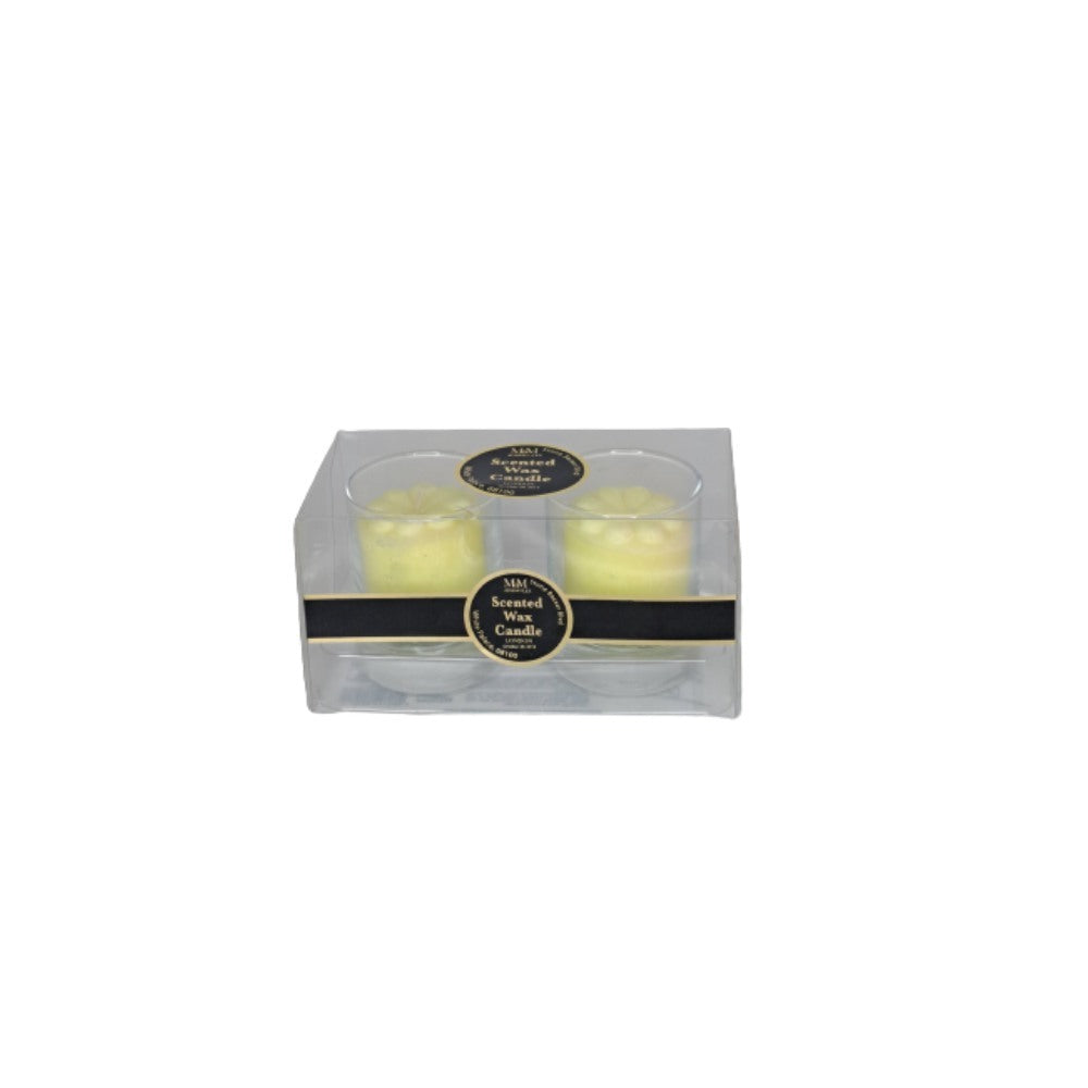 Missmolee, Mini Glass 2 Candle Scented Wax Candle, (Beige), Tur-Sh2001Be
