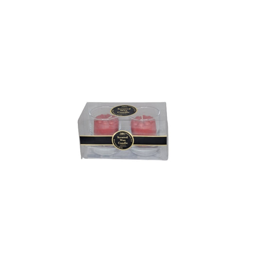 Missmolee, Mini Glass 2 Candle Scented Wax Candle, (Pink), Tur-Sh2001P