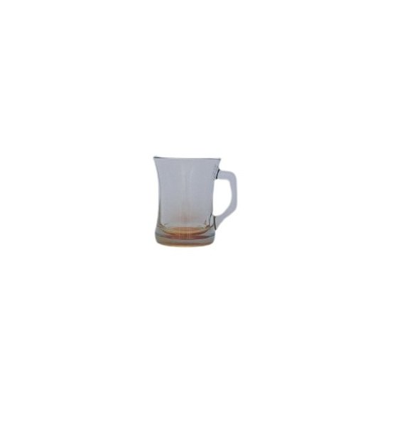 Lav, Glass Cup With Handle Colored Base (Yellow), Tur-Zpl404Y