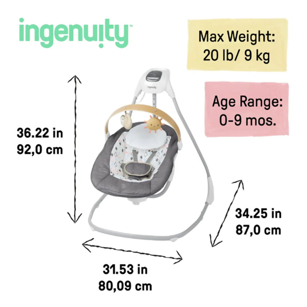 Ingenuity Simplecomfort Decor Swing Parker, 16926-000-01Q-01-R