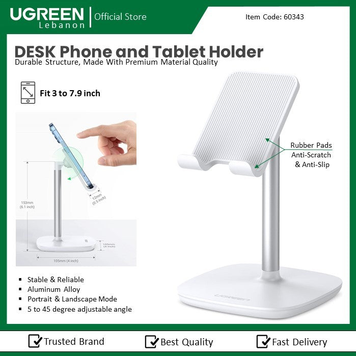 Ugreen, Desktop Phone & Tablet Stand (Suitable For All Devices Up To 7.6 Inch Size)