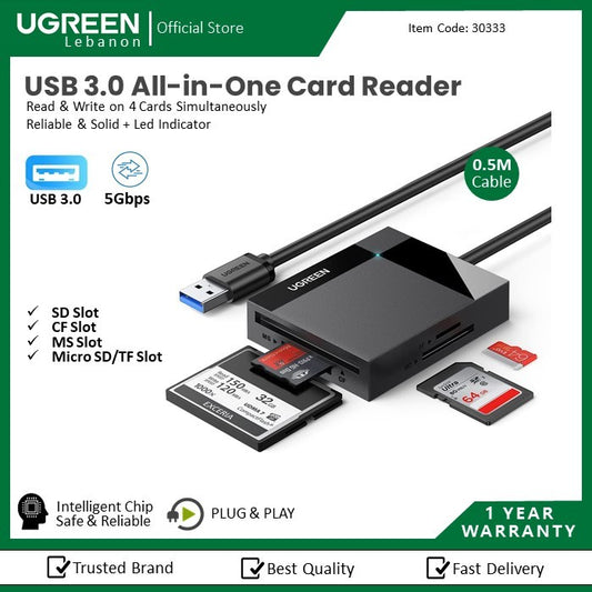 Ugreen, USB 3.0 All-In-One Card Reader 50Cm