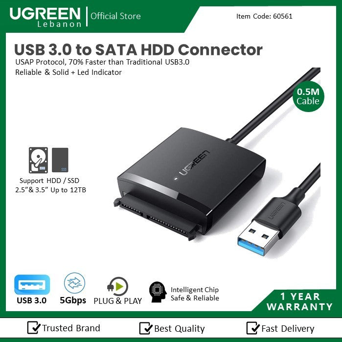 Ugreen, USB 3.0 To Sata Hard Driver Converter Cable
