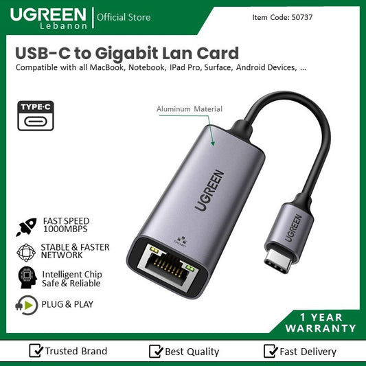 Ugreen, USB-C To Gigabit Lan Card