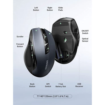 Ugreen, 4000 Dpi Silent 2.4Ghz Wireless Mouse Ugreen Mu006 - 90545