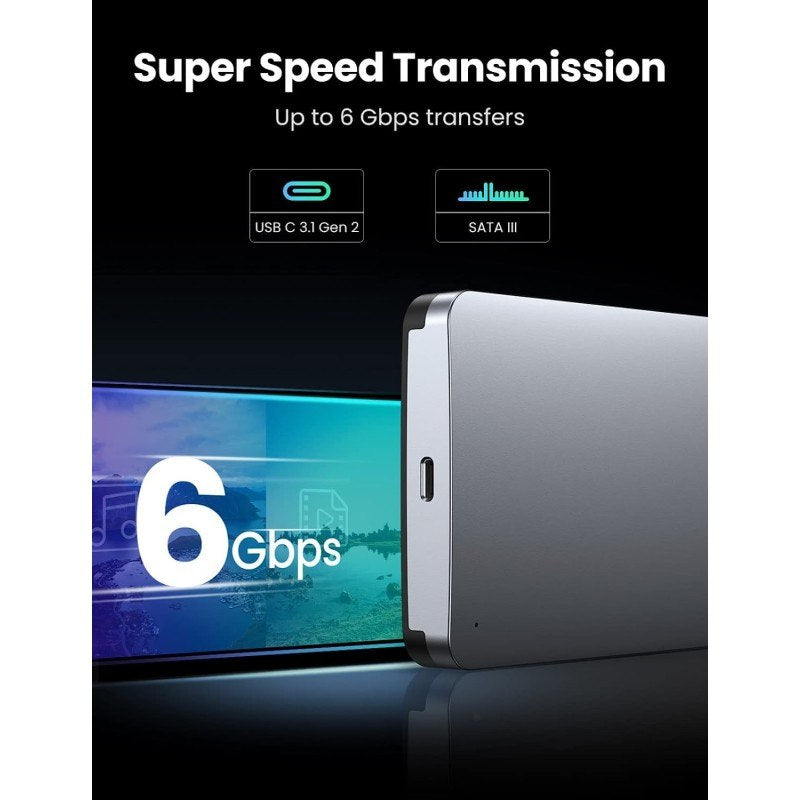 Ugreen, USB-C 3.1 6Gbps High-Speed Enclosure for 2.5 inch HDD/SSD - US221 70499