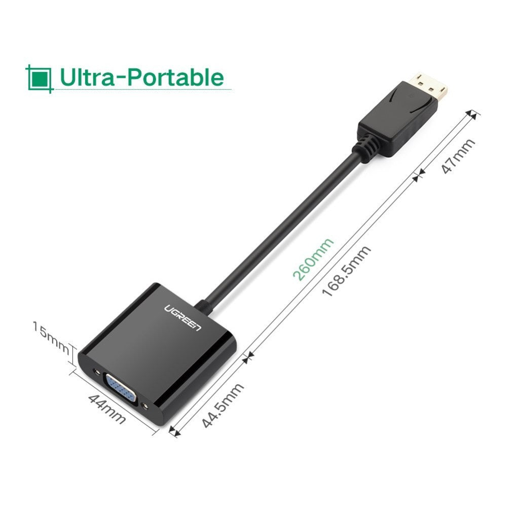 Ugreen, Display Port Male To Vga Female Converter, Full Hd Resolution Dp19 - 20415