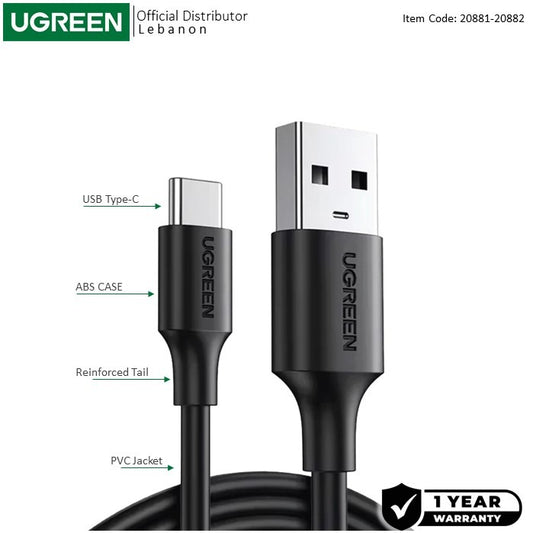 Ugreen, Usb 3.0 To Usb-C Fast Charge, Up To 5Gbps High Speed Data Sync, 0.5M - Us184 20881