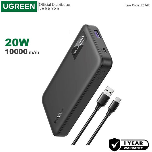 Ugreen, Power Bank 20W Pd, 3 Ports 10000 Mah, Smart & Fast Charging For Phones, Tablets, Ipads - Pb311 25742
