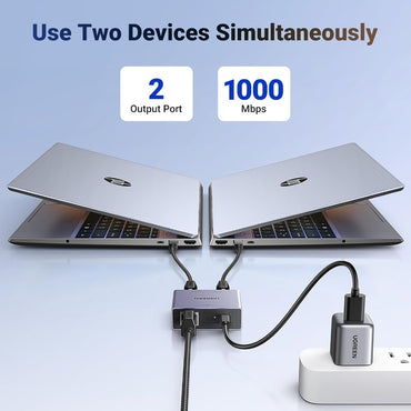 Ugreen, Gigabit Ethernet Splitter 1 To 2 Up To 100Meter Transmission Without Signal Loss - Nw301 45311