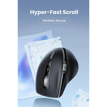 Ugreen, Dual Mode Bluetooth & Wireless Mouse, 5000Dpi, Ergonomic Shape With Side Thumb Wheel, 2Modes For Win & Macos - M751 45792