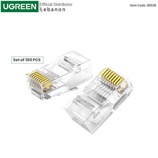 Ugreen, Cat6 Rj45 Unshielded Ethernet Connector, Set 100Pcs Cat6 Shielded Crystal Head Rj45 - Nw120 60558