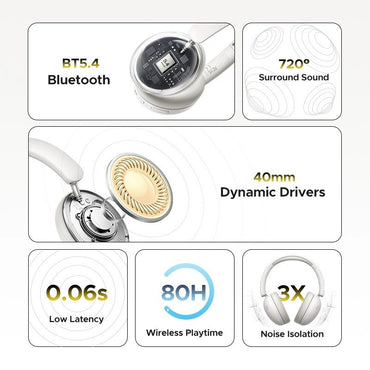 Ugreen, Studio Max 2 Bluetooth Wireless Headphones ? Premium Sound, Ultra-Low Latency, Noise Reduction - Hp205 45018 45017, Available in Different Colors