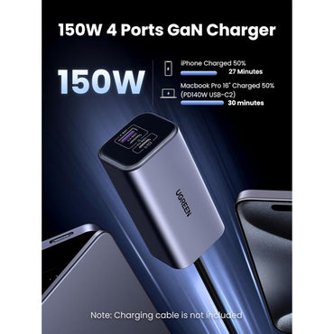 Ugreen, 150W Gan Usb-C Car Charger,4?Port Pd 140W Fast Car Charger With Gan Technology & Advanced Safety Protection - Ec706 35571