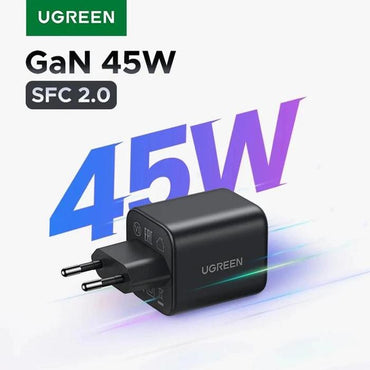 Ugreen, 45W Dual-Port USB-A + USB-C Smart & Fast Charger for Phones, Tablets & Ipads - X525 65057