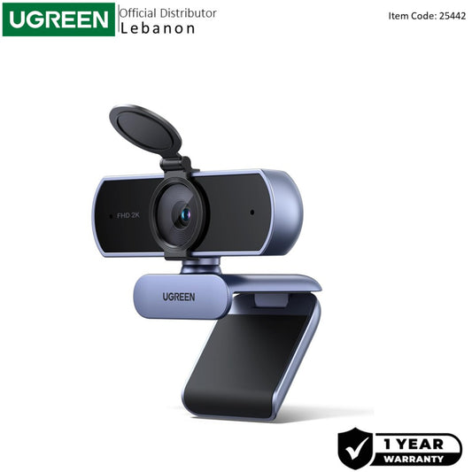 UGREEN 2K (1080P) Autofocus Webcam 4MP, Dual Noise Cancelling Mics, Privacy Cover, for Streaming & Video Calls - CM717 25442
