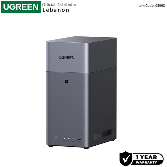 UGREEN DH2300 2-Bay NAS Personal Cloud Storage, Up to 60TB, AI Photo Management, 1GbE, 4GB RAM, HDMI 4K 60Hz (Diskless) - 95998