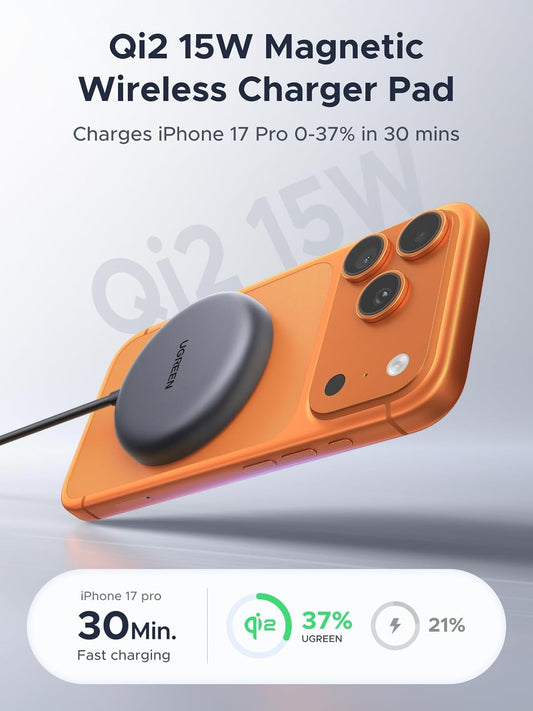 UGREEN Qi2 15W Magnetic Wireless Charger, Fast MagSafe Charging for iPhone - W720 85899