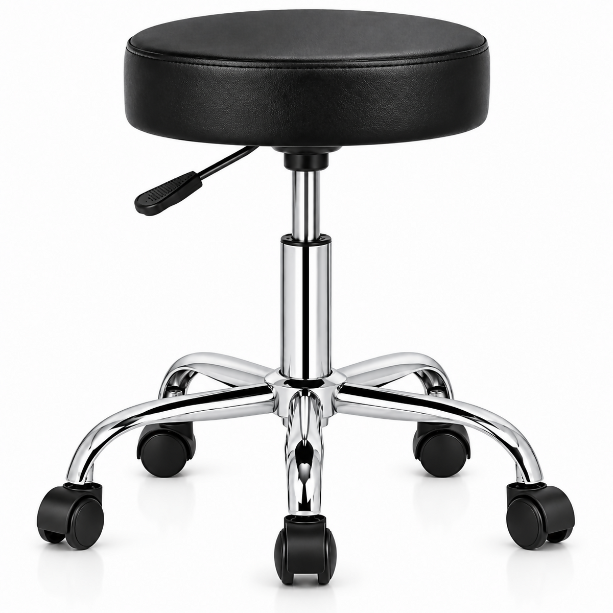 Professional Salon Stool-Tabouret Adjustable Rolling Swivel Chair-Black