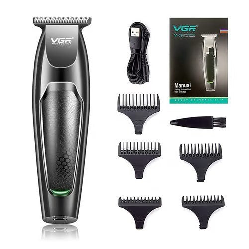 VGR, Hair Trimmer V-030 Protection Cap 5PCS Guide Comb Charging Time:120Minutes Working Time:120Minutes USB Charging Cable