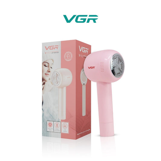 VGR, Professional Rechargeable Lint Remover | Powerful Fabric Shaver For Clothes, Sweaters, Jackets, And Home Textiles | 40-Minute Runtime, Fast Type-C Charging, Foldable Handle, Pink