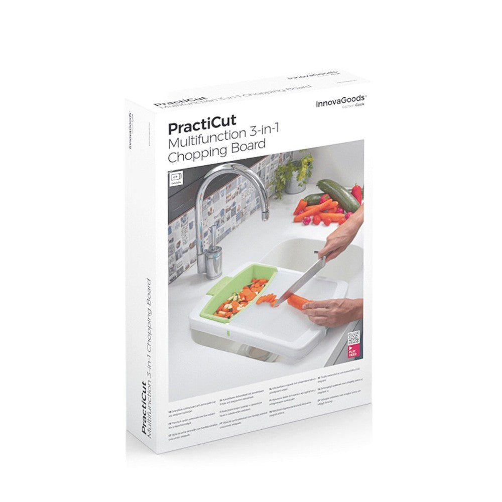 InnovaGoods, Extendable 3-In-1 Cutting Board With Tray, Container And Drainer Practicut, V0103234