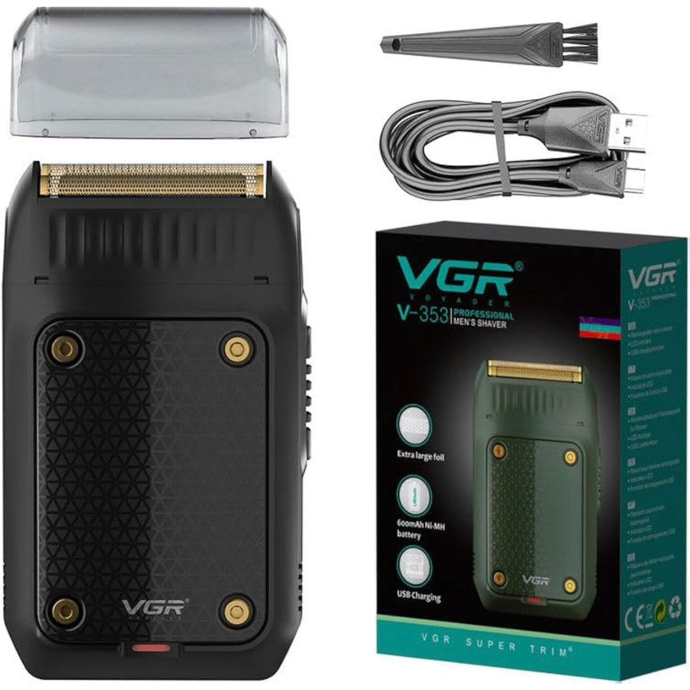 Vgr, Professional Electric Ultra Thin Shaver Rechargeable Razor For Face Care Beard Trimmer Reciprocating Blade, Extra Large Foil