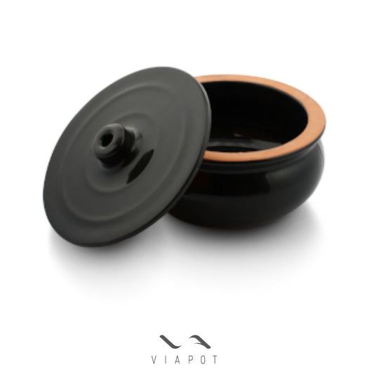 Viapot, Oven Casserole, 22X12 Cm, (Full Black Glazed) 1 Pcs, Shrink