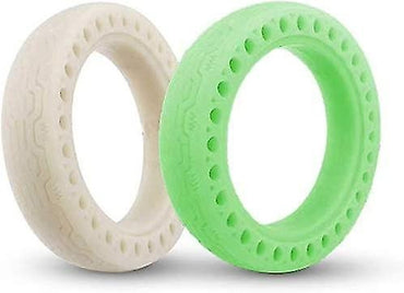 VLR, Green Fluo Night Glow Kickscooter Tires, 8.5-Inch Honeycomb Solid Tires, Non-Slip, Wear-Resistant, Non-Inflatable