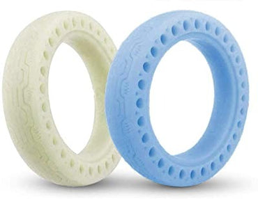 VLR, Blue Fluo Night Glow Kickscooter Tires, 8.5-Inch Honeycomb Solid Tires, Non-Slip, Wear-Resistant, Non-Inflatable
