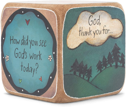 Smile Yalla, Gratitude Wooden Cube, If You Could Ask God a Question Today, What Would It Be?