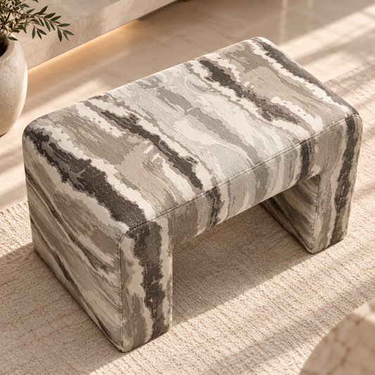 Arden Marble Pattern Pouf | 21999-2