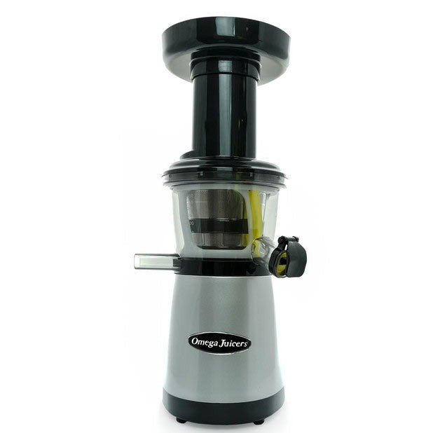 Omega, Vertical Masticating Juicer, Silver Low Speed