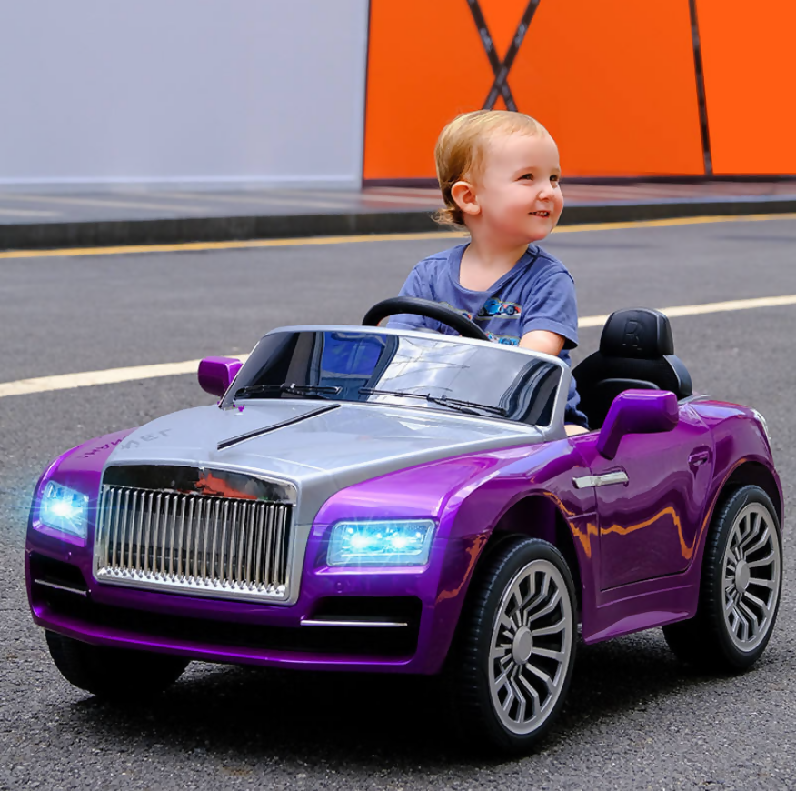 Rolls Royce Kids Ride-On Car – 12V Battery, Dual Motors, Remote Control, LED Lights & Music (Ages 1–7)