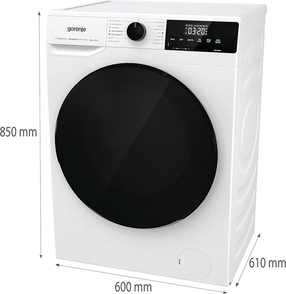 Gorenje, Washer + Dryer Front Load 10/6 Kg 1400 Rpm White
