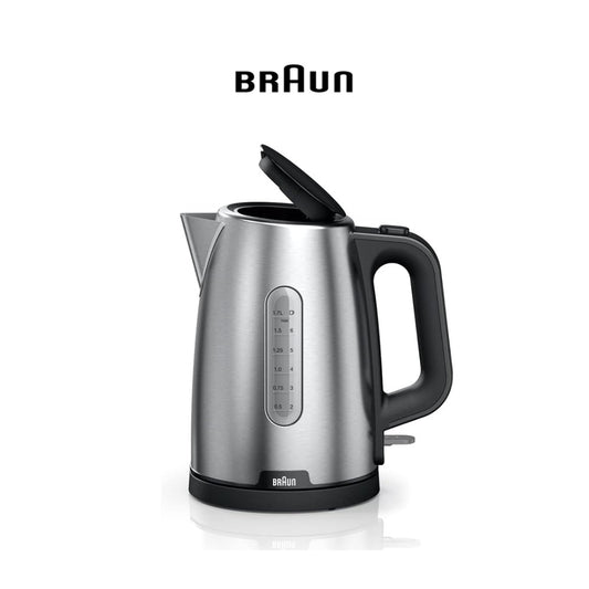 Braun, Purshine Water Kettle, 2200 Watts, 1.7L Capacity, Black, Stainless Steel
