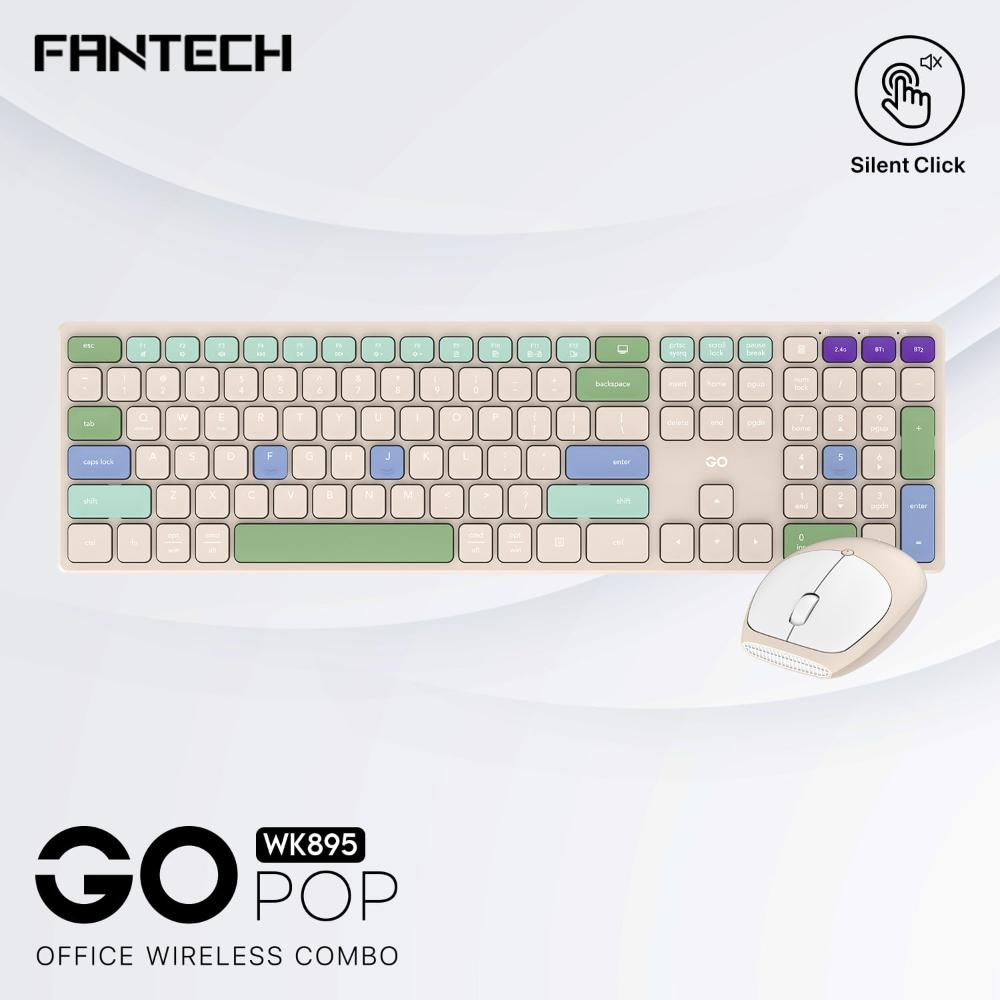Fantech, Wk895 Go Pop Wireless Combo, Available in Different Colors