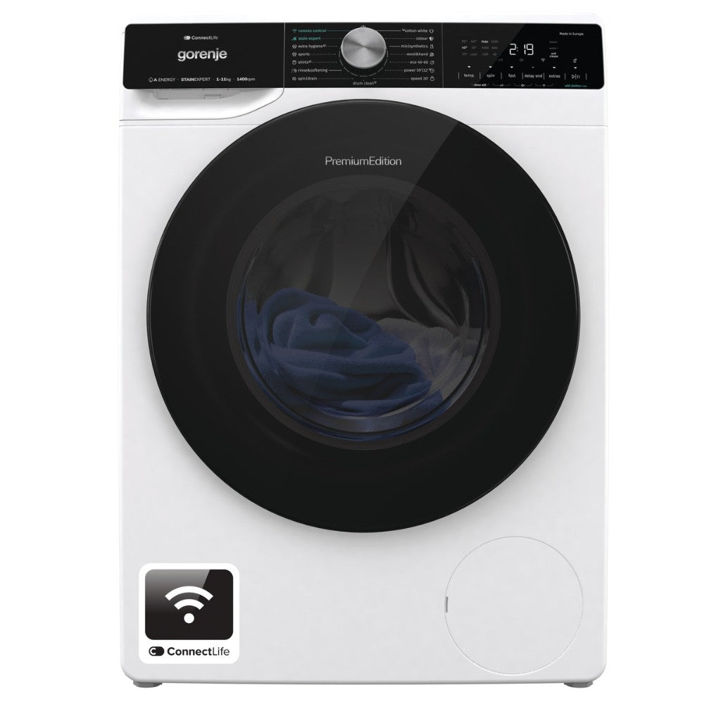 Gorenje, Washer Front Load 11Kg 1400Rpm Inverter A-30% White
