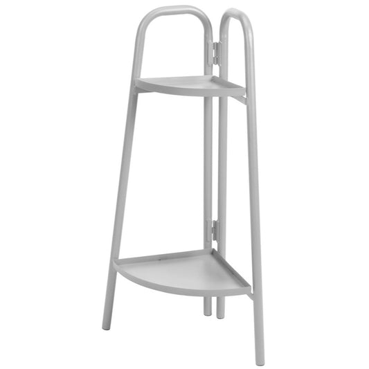 Corner Metal Stand 2 Shelves 70 Cm Grey