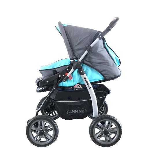Kotobcity, 3-In-1 Baby Stroller, 2 Modes, Xxx-Bbstro (Grey - Blue)